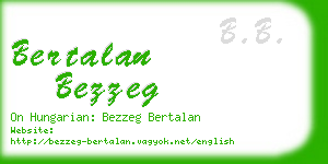 bertalan bezzeg business card